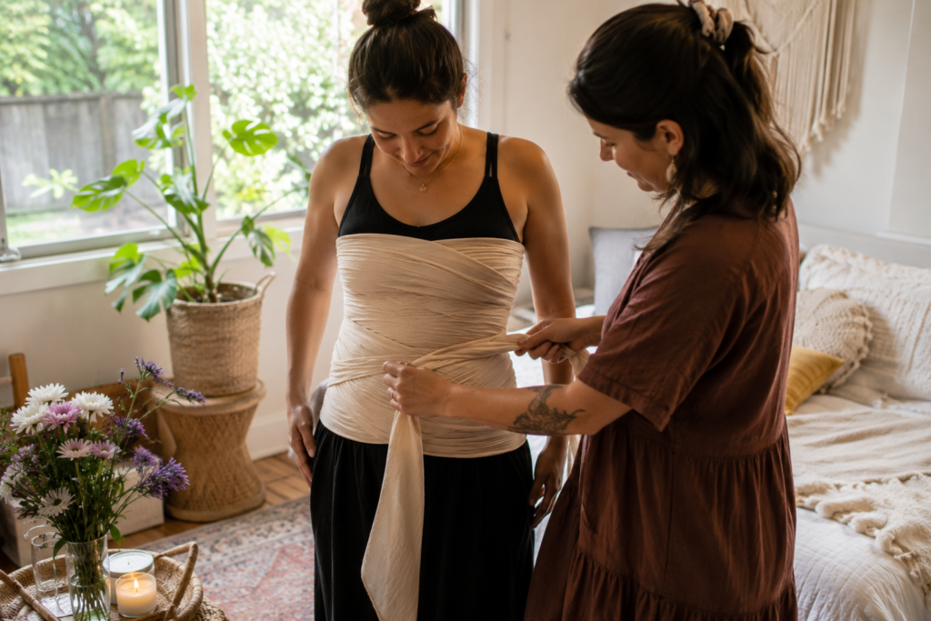 Traditional Bengkung Belly Binding for Gentle Postpartum Recovery, A Gentle Postpartum Belly Binding Session in Melbourne