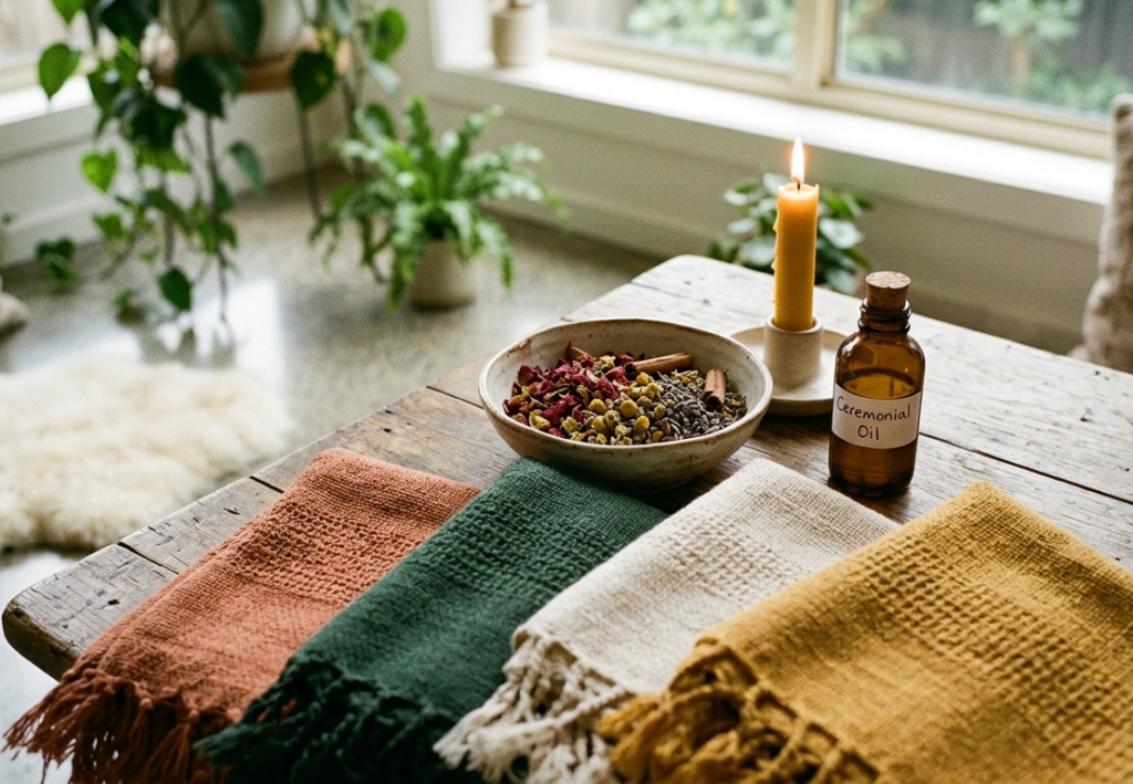 closing the bones Tools, rebozo cloths, herbs and oil